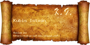 Kubis István névjegykártya